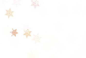 Light Green, Red vector background with beautiful snowflakes, stars.