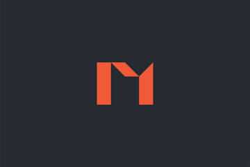Minimal Modern Abstract Letter M Dark Background Logo Template