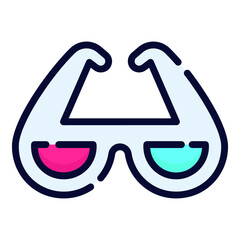 glasses flat line concept icon