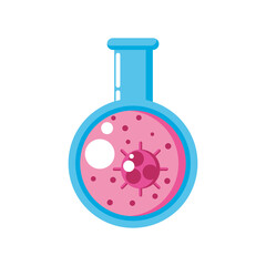 covid 19 virus in flask vector design