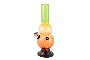 Glass bong isolated on white background with clipping path, marijuana bong