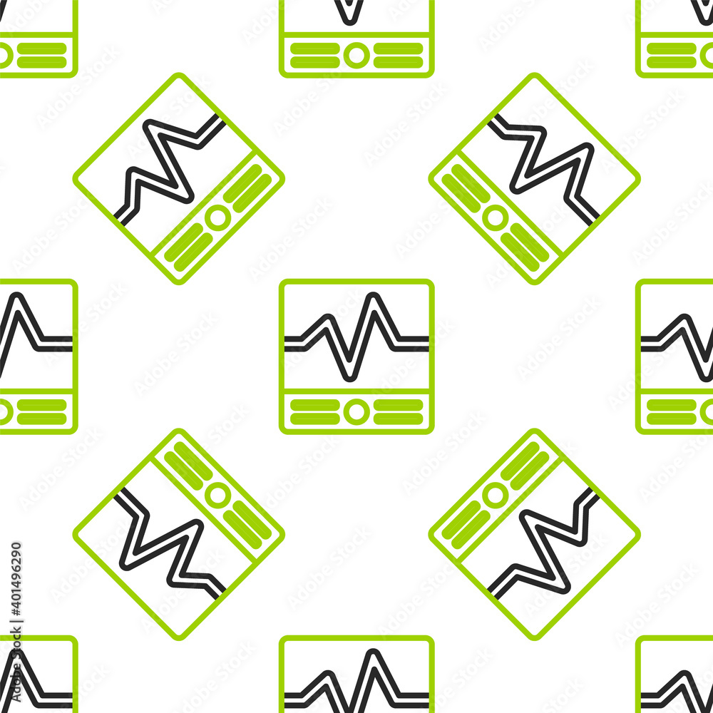 Poster line electrical measuring instruments icon isolated seamless pattern on white background. analog dev