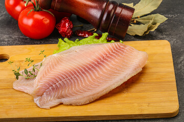 Raw tilapia fish for cooking