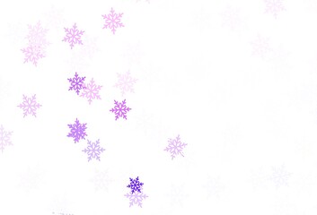 Light Purple vector background with xmas snowflakes, stars.