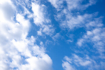 Blue sky background with clouds. View Of Clouds. Nature background