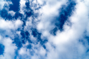 Blue sky background with clouds. View Of Clouds. Nature background