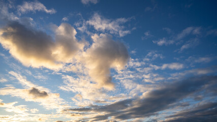 Blue sky background with clouds. View Of Clouds. Nature background