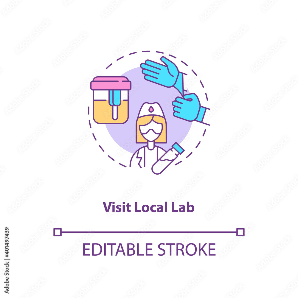 Poster visiting local lab concept icon