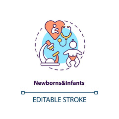Newborns and infants concept icon