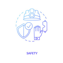 Safety blue gradient concept icon