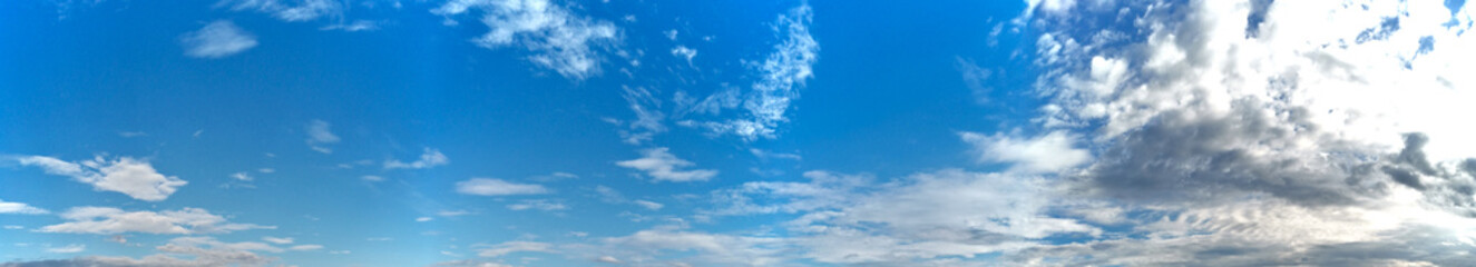 Beautiful panoramic view of blue sky with patch of white clouds, Sydney, New South Wales, Australia
