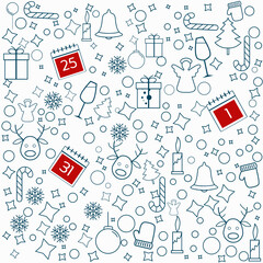 christmas element icons with white background