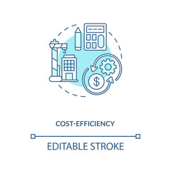 Cost-efficiency turquoise concept icon