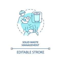 Solid waste management turquoise concept icon