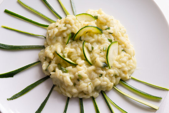 Risotto con robiola e zucchine, cucina Italiana