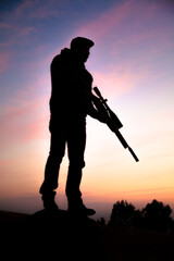 Fototapeta na wymiar silhouette of a hunter