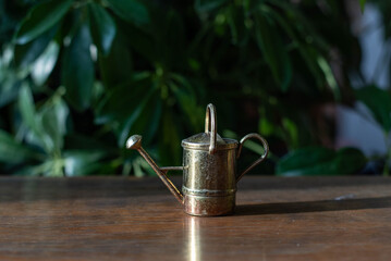 Miniature copper watering can - vintage doll house accessory