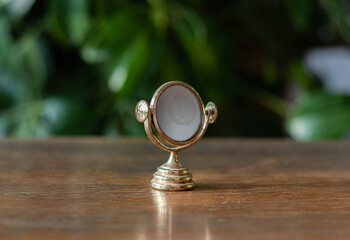 Miniature toilet mirror - shaving mirror, doll housee bathroom accessory
