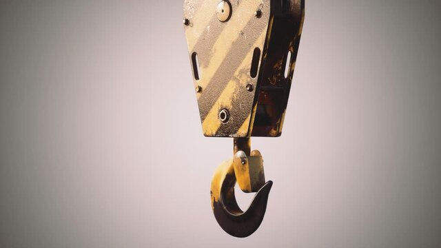 old lifting metal crane hook