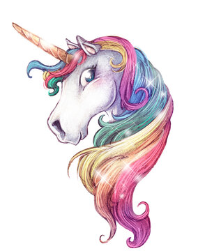 Rainbow unicorn head