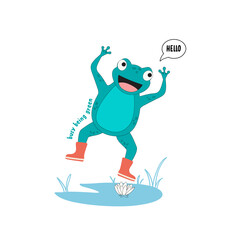 animal ocean leaf bush flower text line frog tee slogan illustration art vector