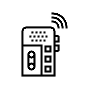 dictaphone, voice recorder gadget line icon vector. dictaphone, voice recorder gadget sign. isolated contour symbol black illustration