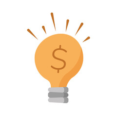 bulb light with dollar symbol icon