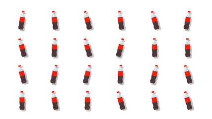 Seamless cola bottles pattern on white background  illustration.