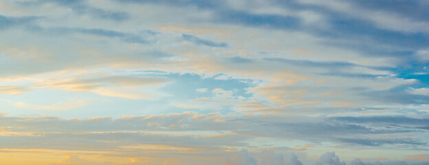 Landscape panorama. Sky with clouds.  Gorgeous rural scene. Large open space.