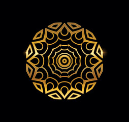 Golden Mandala Vector Sign