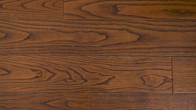 Solid Wooden Floor, Parquet, Board, Wall, Finishing of the Room Made of Natural Walnut in a Modern Cozy Interior.