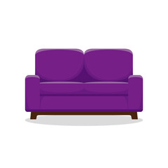 Sofa. Vector illustration in flat style, isolated on a white background. 