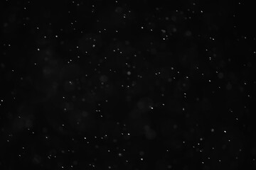 snow black background abstract texture, snowflakes falling in the sky overlay