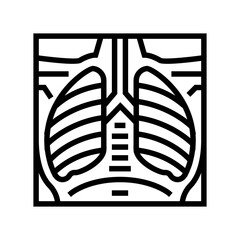 lungs x-ray line icon vector. lungs x-ray sign. isolated contour symbol black illustration