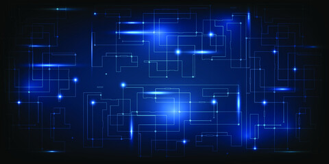Abstract complex digital circuit patterns for futuristic product background banner and wallpapers.Vector illustrations.