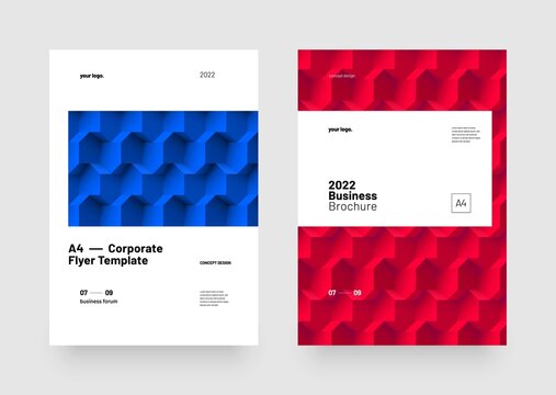 Corporate vector layout template with 3D geometric pattern for seminars, conference, poster companies or any business related.