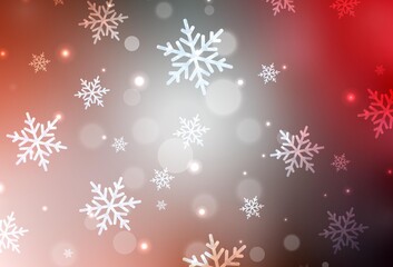 Light Green, Red vector pattern in Christmas style.