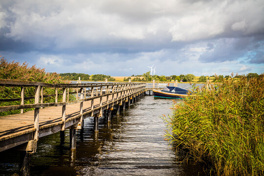 Jetty at the Schlei estuary in Schleswig-Holstein, Germany