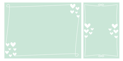 Valentine concept. Heart decorative frames for design, Cards, letters and invitations. Heart Frame illustration. Vector illustration. ハートフレームイラスト、ハートフレームデザイン、バレンタインカード、バレンタインデー