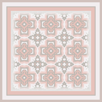Trendy color seamless pattern in white gray pink for decoration, paper wallpaper, tiles, textiles, neckerchief, pillows. Home decor, interior design. Frame.