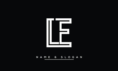 LE, EL, L, E  Abstract Letters Logo Monogram - obrazy, fototapety, plakaty