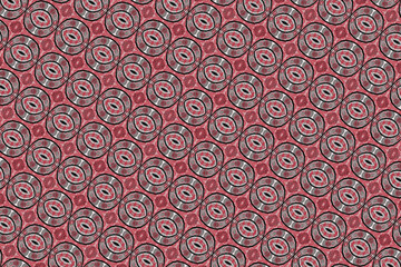 Ethnic fabric with rounded shapes and diagonal lines, illustration