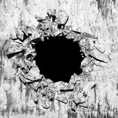 Dark Concrete Wall Architecture. Empty Room