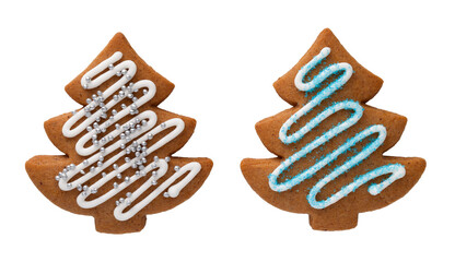 Gingerbread Christmas Tree Isolated On White Background