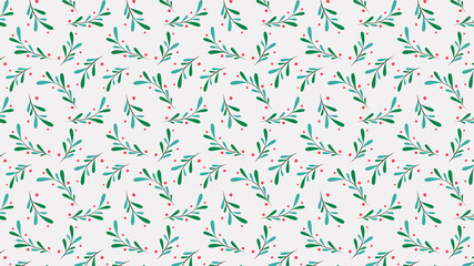 Christmas leaf pattern wallpaper. background. free space for text.