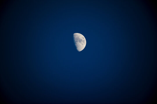 Half Moon photographed through a long focal telescope.