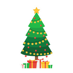 Christmas tree on a Platform Trolley vector. Platform Trolley vector. Christmas poster design.