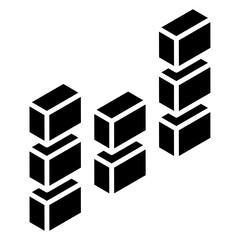 
Music daw interface, glyph isometric icon of volume equalizer
