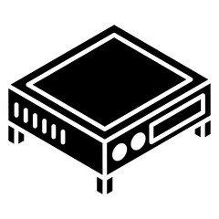
Video projector device, glyph isometric icon of dvd player 

