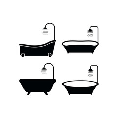 Bathtub icon design template vector isolated illustration